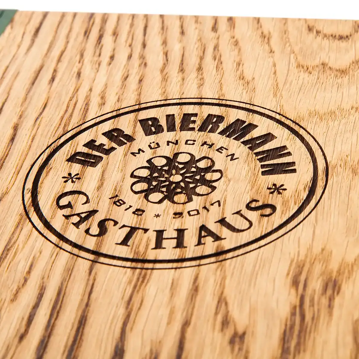 Rundes Gasthaus-Logo per Laser gebrannt